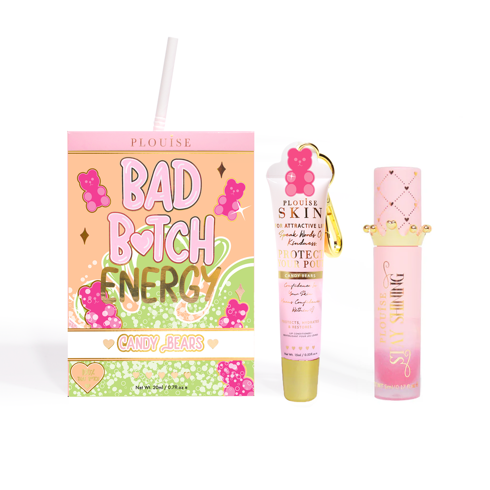 Bad Bitch Energy Lippenpflege- und Lippenöl-Duo – Erdbeere
