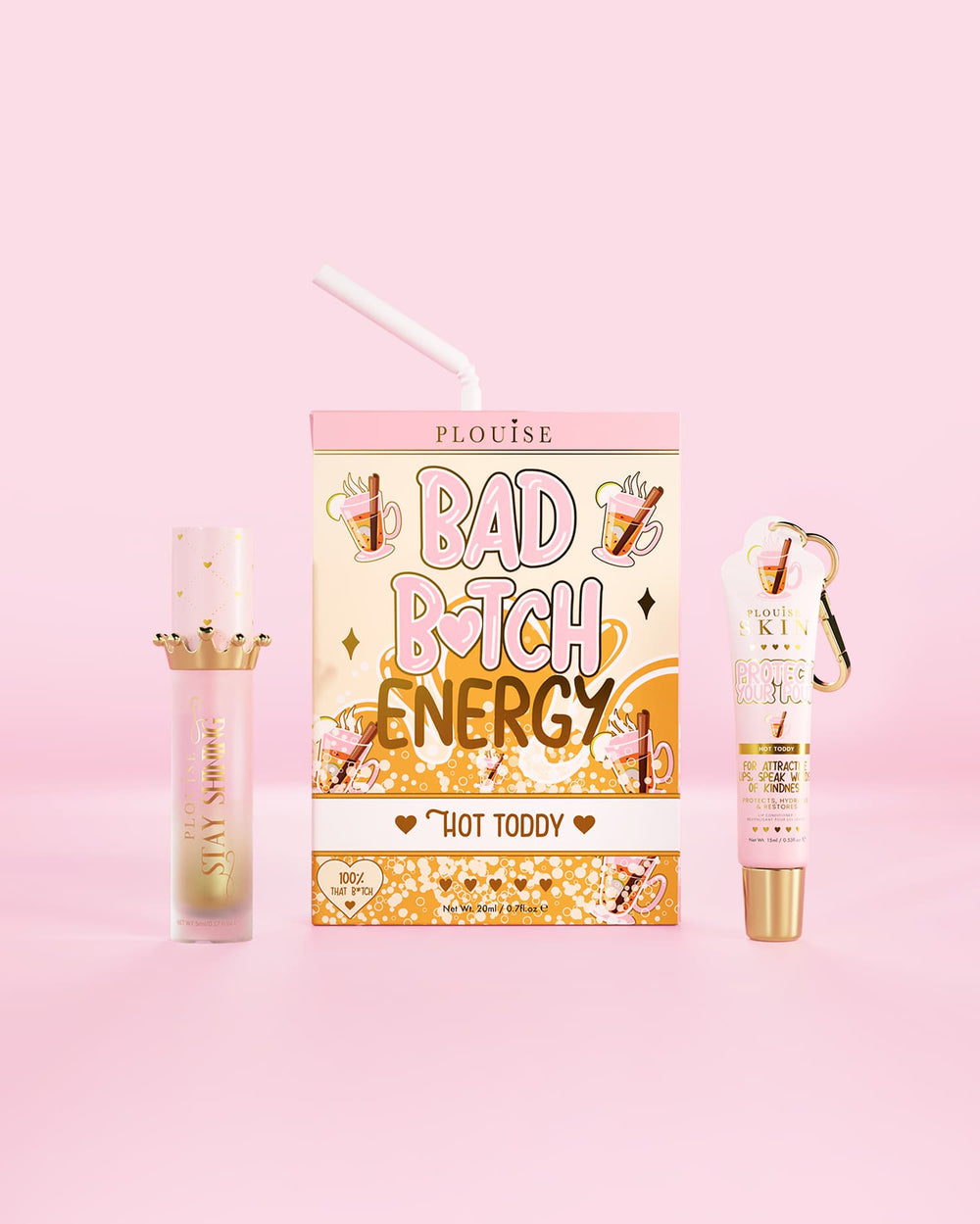 Bad Bitch Energy Lippenpflege- und Lippenöl-Duo – Erdbeere