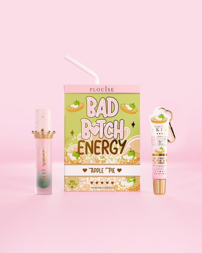 Ein Apple Pie Bad Bitch Energy von P.Louise mit einer Lippenspülung und einem Lippenöl