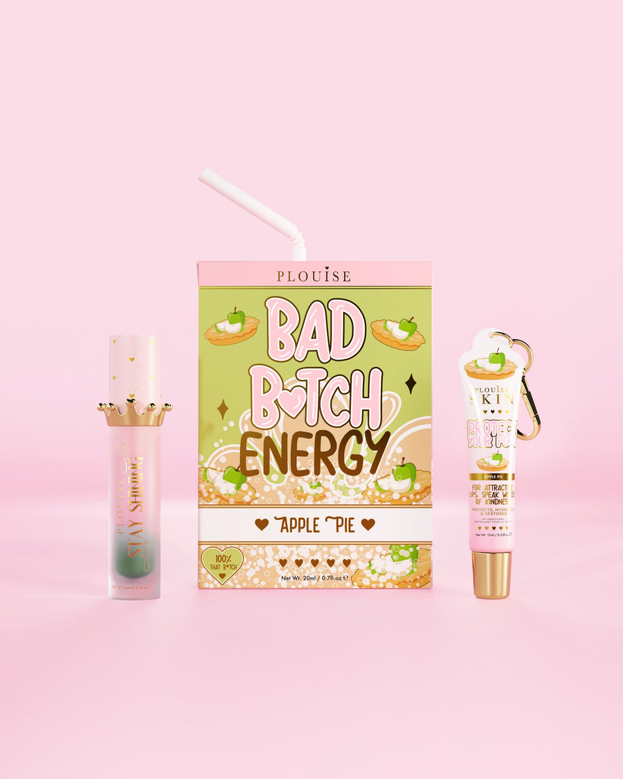 Ein Apple Pie Bad Bitch Energy von P.Louise mit einer Lippenspülung und einem Lippenöl
