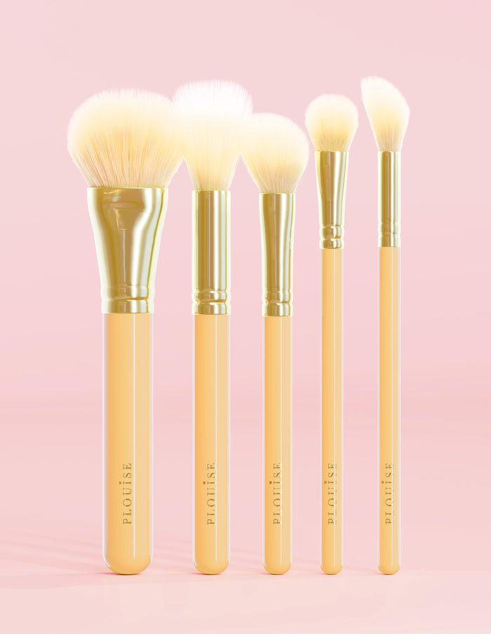 Contour Crunch 5-teiliges gelbes Gesichtspinsel-Set