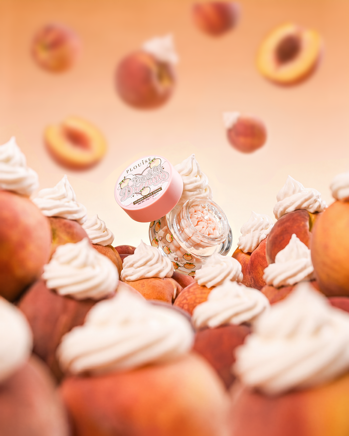 Hautpflegeset mit Pfirsichen und Creme